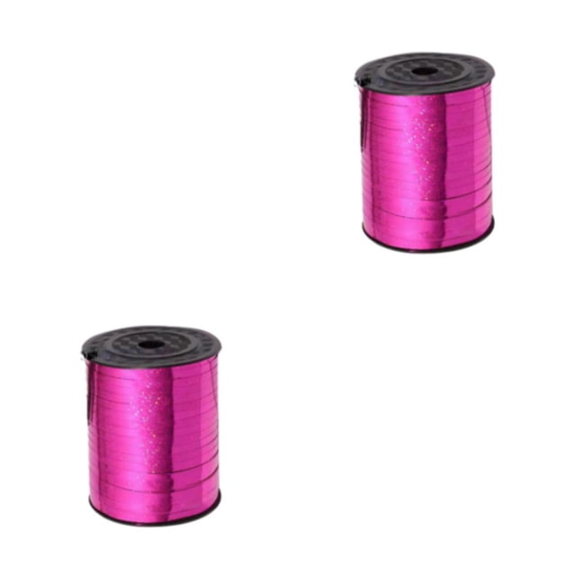 Youkk Ruban Plastique Scintillant et Multifonctionnel pour Décorations de Mariage et de Fête Ruban Doré Robuste rose Rouge 2Ensemble