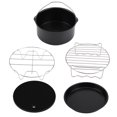 thumbnail image 3 of 7Inch 5pcs/set Air Fryer Accessories Kit Pizza Pan Cake Barrel Metal Holder Cooking Tools, 3 of 14
