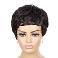 thumbnail image 1 of EGNMCR Wigs Human Hair Short Wig Color Bleaching And Dyeing Bangs Short Curly Hair False wigg, 1 of 2