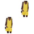 thumbnail image 3 of serony Combinaison d'Été Sans Manches à Col Rond pour Femme, Décontractée, Couleur Unie, Poches avant, Jaune S Jaune m 2Set, 3 of 6