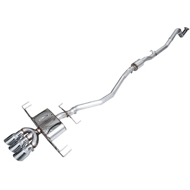 AWE Tuning Kit de Système d'Échappement 3015-52335 Édition Touring Cat-Back; Acier Inoxydable; avec Silencieux; Échappement Simple avec Triple Sortie; Sortie Arrière; Embouts Argentés Chromés