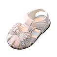 thumbnail image 1 of Girls Princess Sandals for Infant Toddlers Sparkly Rhinestones Pearl Wedding Birthday Closed Toe Summer Shoes, 1 of 8