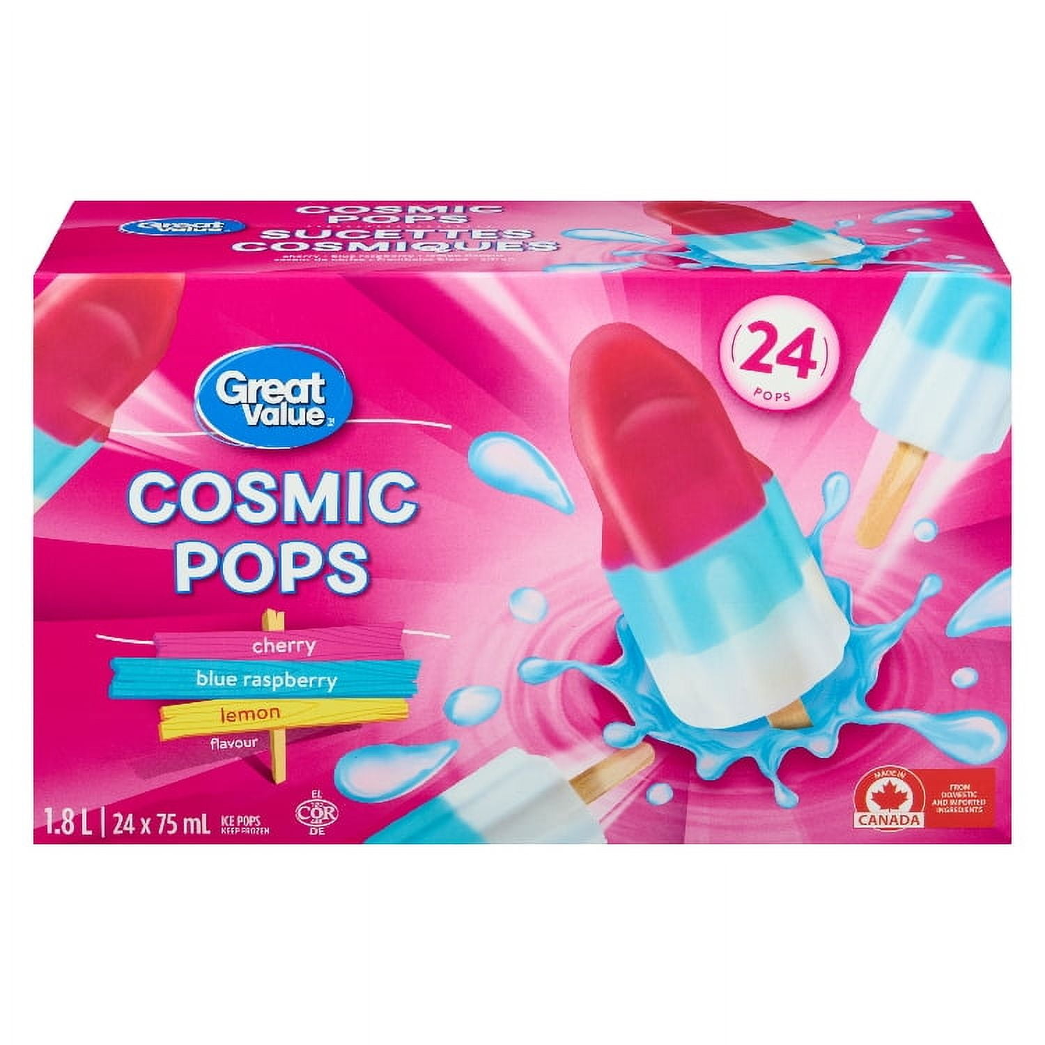 売り切り価額　イフミッククリーム　通常タイプ　6個セット Great Value Cosmic Ice Pops packaged in a Box, 24 x 75 mL (1.8 L