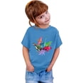 thumbnail image 2 of PMVFHDE Hauts Garçons Garçon et Fille Mode Décontractée Imprimé Col Rond Ample T-Shirt à Manches Courtes Haut Bleu, 1-2 Ans, 2 of 3