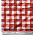 thumbnail image 1 of Soimoi Silk Fabric Gingham Check Printed Fabric 1 Yard 42 Inch Wide, 1 of 3