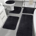 thumbnail image 4 of EQWLJWE Bathroom Rug Set 5 Piece, Microfiber Plush Bath Mat Sets, Super Absorbent Bath Mats for Bathroom,Non-Slip & Washable Bathroom Rugs,Dry Quickly Bath Rugs, Purple Bathroom Rug Set, 4 of 7