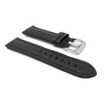 thumbnail image 3 of Extra Long (XL), 24mm Classic Leather Buffalo Pattern Watch Strap Band, Stainless Steel Buckle, 3 of 7