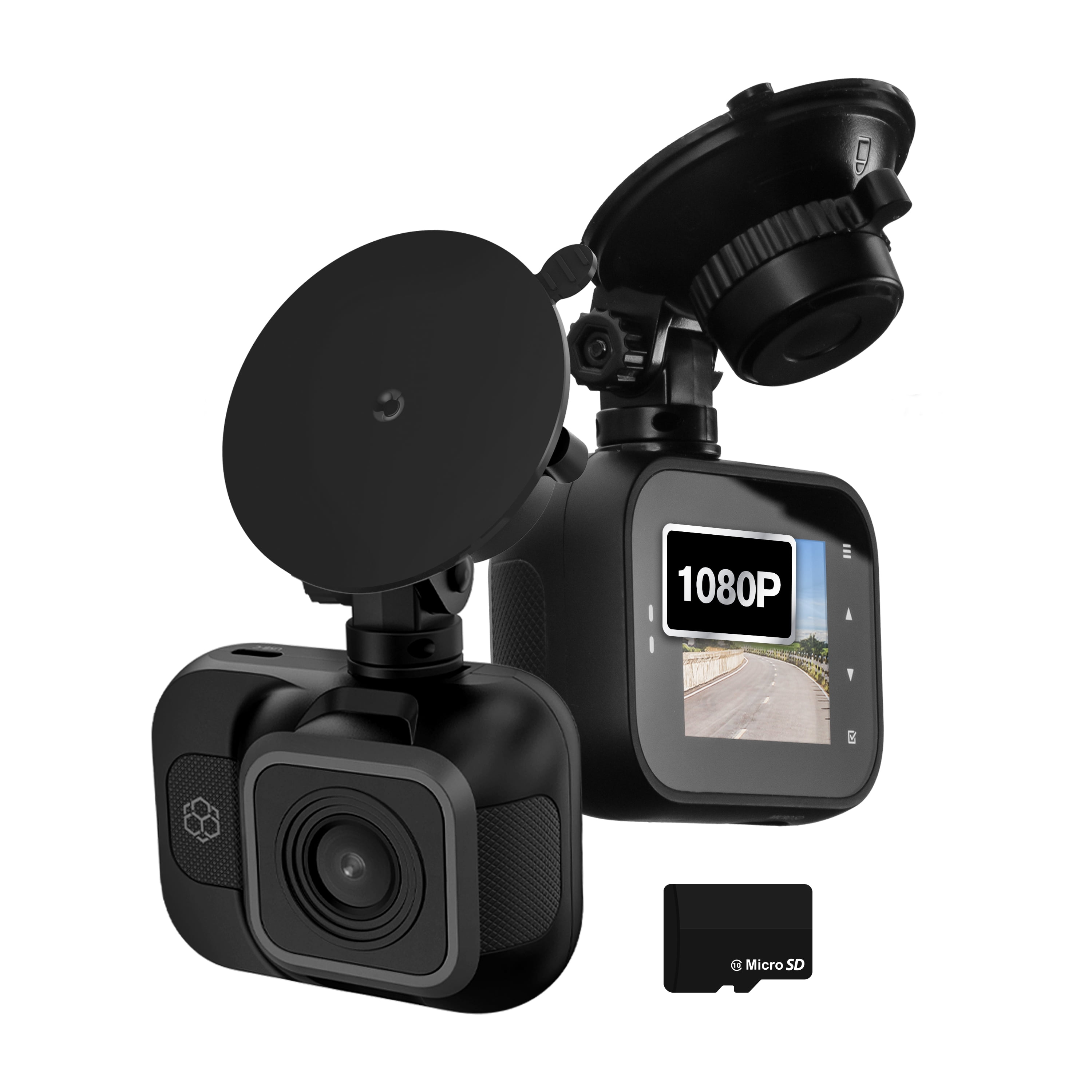 YADA Roadcam 1080p Compact Dash Cam with G-Sensor Smart Collision Detection, Motion Sensor Built-in, Full-HD Night Parking Surveillance, Easy Windshield Mount, BT533146F