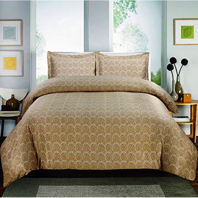 Paisley Collection Ensemble de Draps Imprimés, 600 Fils, Riche en Coton (Simple Or)