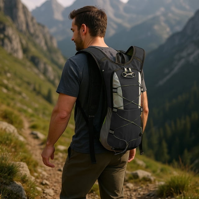 SSZMDLB Hydration Backpack, Polyester Water Backpack Hydration Pack for Hiking Running Biking Climbing, Lightweight Hydropack Running Backpack