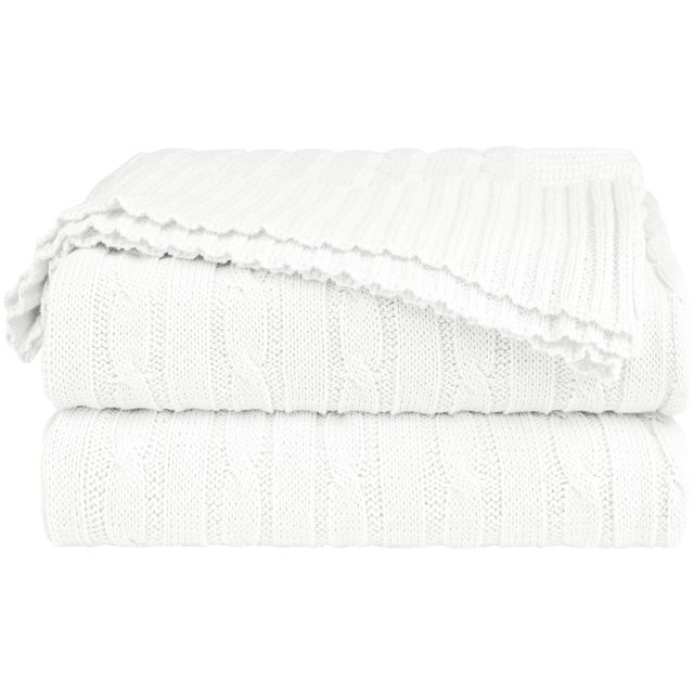 Unique Bargains Couverture en Coton Décorative, Jeté Torsadé, Couverture en Tricot Douce