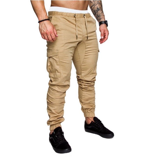 Pantalon Skinny Slim Fit Urbain Jambe Droite Décontracté Crayon Jogger Cargo