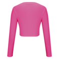 thumbnail image 4 of Timegard Womens Tops Ribbed Crewneck Long Sleeve Slim Comfy Tee Casual Crop Tops Bottom Blouse Fall, 4 of 5