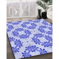 thumbnail image 3 of Ahgly Tapis d'Intérieur Lavable en Machine Carré Transitionnel Bleu Ciel, 5 Pieds Carré, 3 of 7