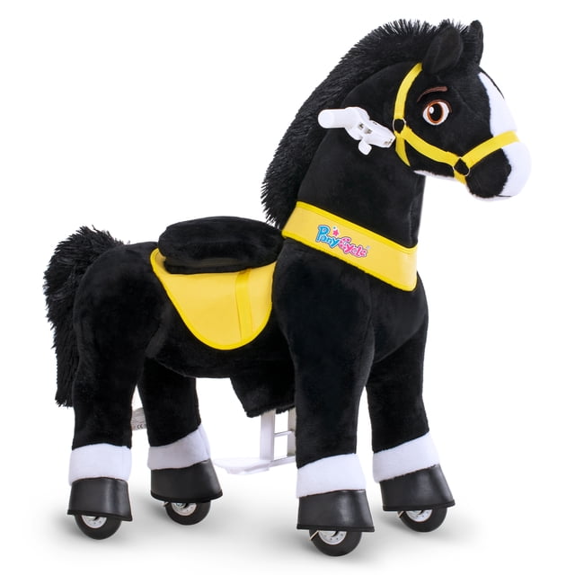 PonyCycle Ride on Horse Toy Kids Ride on Toys Riding Horse Toys (with Brake/ 30" Height/ Size 3) Riding Pony Rider Bouncy Animals Rocking Walking Horse Black E338