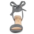 thumbnail image 2 of BLISSFUL STEP Women's Open Toe Ankle Tie Back Block Heels Sandals Grey (Size 8), 2 of 6