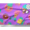 thumbnail image 3 of Soimoi Purple Rayon Crepe Fabric Beech & Fun Party Fabric Prints By Yard 46 Inch Wide, 3 of 5