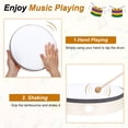 thumbnail image 4 of Uxcell 1 Pcs Hand Drum Music Percussion 10 Inch Wood Frame Drum Set with Drum Stick Musical Instrument for Musical Education Home Party Performance Supplies (Wood Color), 4 of 6