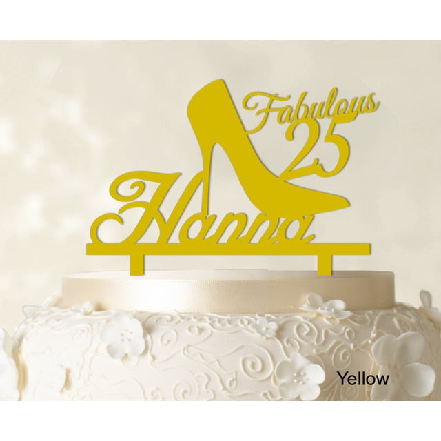 Custom Birthday Cake Topper Personalized Yellow Cake Topper Color Option Available 5-7 Inches Wide