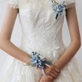 thumbnail image 4 of Corsage Flower Bonquet Wedding Ceremony Simulation Silk Cloth Decorate 1Pcs Haze Blue Wreath, 4 of 19