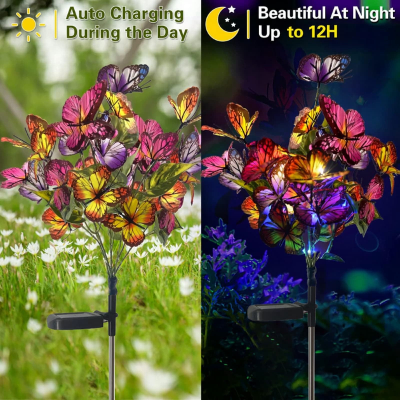 EGNMCR Solar LED Garden Stake Lights Outdoor Decorative Lights solar light
