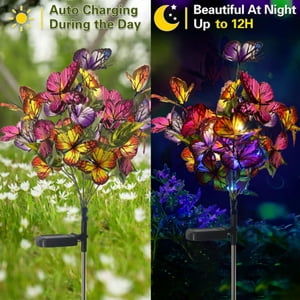 EGNMCR Solaire LED Jardin Stake lumières extérieures décoratives lumière solaire