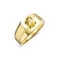 thumbnail image 4 of RYLOS Men's Rings 14K Yellow Gold Ring Classic Solitaire 7X5MM Oval Shape Gemstone Designer Band Citrine November Birthstone Rings For Men Size 8, 4 of 5