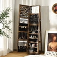 thumbnail image 3 of Giantex 360° Rotating Jewelry Armoire with Full Length Mirror and Inside Makeup Mirror, Coffee, 3 of 8