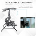 thumbnail image 4 of Outsunny 3 Seat Outdoor Swing Chair Steel Swing Bench, Dark Grey, 4 of 10
