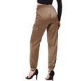 thumbnail image 3 of Unique Bargains Women's Drawstring Elastic High Rise Silky Satin Cargo Solid Pants, Tan, XL, 3 of 6