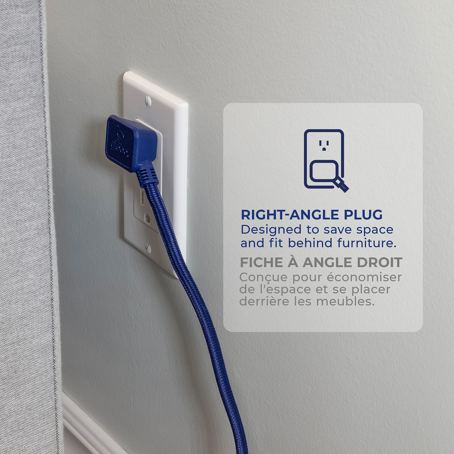 Globe Electric 9-ft Navy Fabric Extension Cord