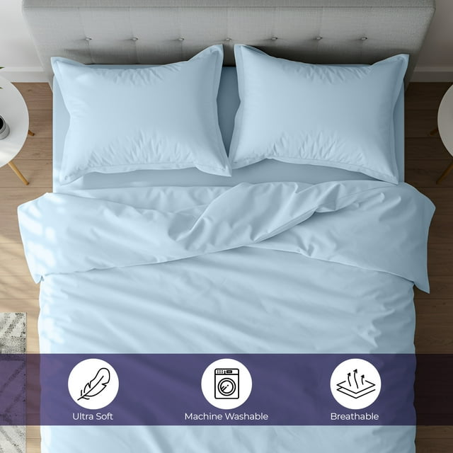 Parure de lit Beddora 3 pièces pour lit King/Queen, 100 % coton respirant, housse de couette douce et 2 taies d'oreiller, marron clair
