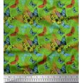thumbnail image 1 of Soimoi Green Cotton Duck Fabric Colorful Butterfly Print Fabric by Yard 42 Inch Wide, 1 of 5