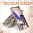 thumbnail image 4 of Classical Retro Fountain Pen Feather Dip Pen Writing Pen Gift Box for Christmas Valentine Blue, 4 of 12