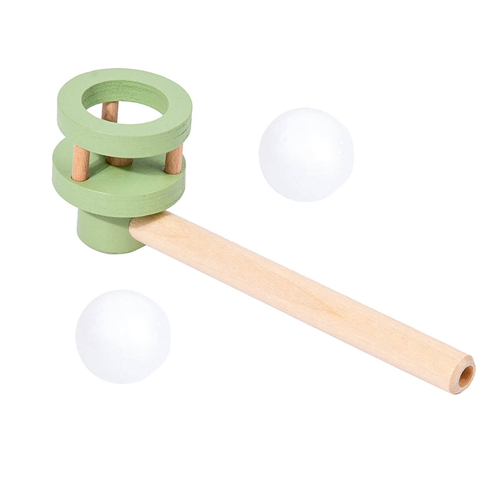 Jeu De Souffle à Balle Flottante – Ergonomique, 15x4,5 Cm, En Bois, 2 Balles – Pour La Coordination Et La Cognition