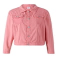 thumbnail image 4 of Veste en Denim Unie pour Femmes, Décontractée, à Manches Longues, Boutonnée, 4 of 8