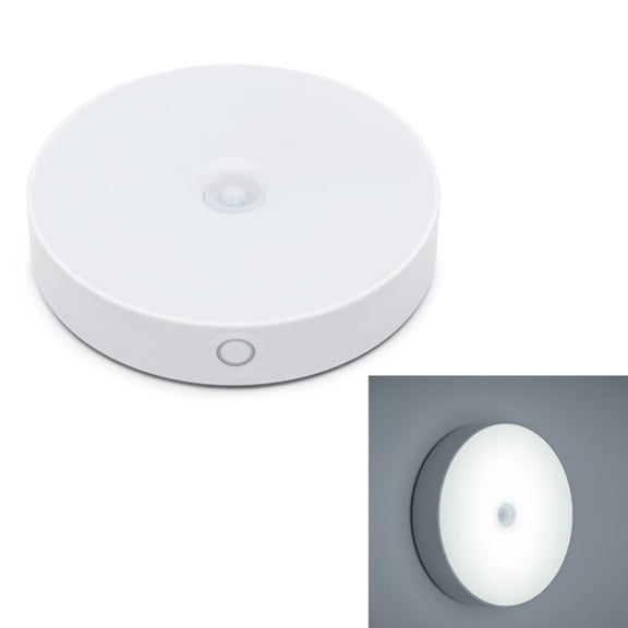 Motion Sensor LED Night Light USB Rechargeable Human Body Induction Round Night Light Magnetic Adhesive Children's Bedside Wardrobe Staircase Cabinet Light