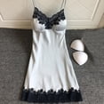 thumbnail image 1 of LSLJS Nuisette en Satin pour Femmes Dames Tenue de Nuit Nuisette Lingerie Aguichant avec Coussinets de Poitrine, Robe de Pyjama pour Femmes, 1 of 3