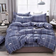 Roiihwy Queen Sheet Set, Soft Breathable Bed Queen Sheets of 4, Sheets Queen Size Bed Set for All Seasons, Sheets Queen Size Bed Set with 1 Comforter, 1 sheet and 2 Pillowcases