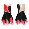thumbnail image 3 of Jhaoyu Robe de Patinage à Glace Sans Manches pour Filles avec Strass Scintillants, Robe de Danse Gymnastique Noire&Rouge 10, 3 of 4