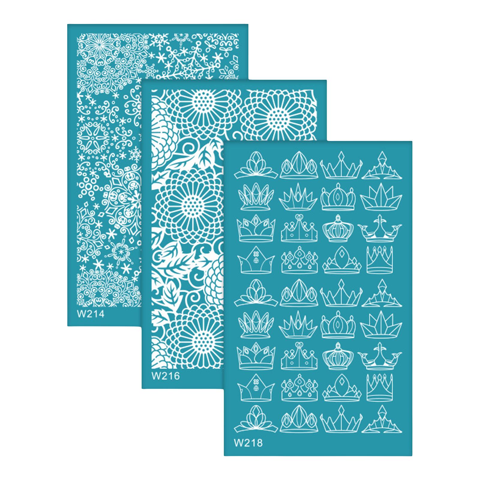 Rongfmy 3Pcs Clay Tool Silk Screen Stencils, Reusable Silkscreen Print Kit, Silk G