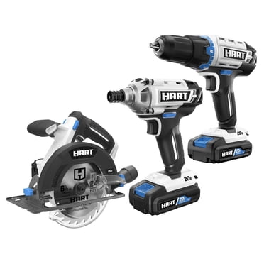 HART 20-Volt 3 Tool Combo Kit (2) HART 20-Volt 2.0Ah Lithium-Ion Batteries