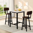thumbnail image 1 of Furlinkhm 3 Piece Pub Dining Set, Modern bar Table and Stools for 2 Kitchen Counter Height Wood Top Bistro Easy Assemble for Breakfast Nook Living Room Small Space Restaurant, White, 1 of 10