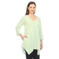 thumbnail image 2 of White Mark Tunique à Manches 3/4 pour Femmes, Taille Empire, Col en V, 2 of 6