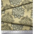 thumbnail image 2 of Soimoi Moss Georgette Fabric Floral Mandala Decor Fabric Printed Yard 42 Inch Wide, 2 of 3