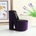 thumbnail image 4 of 9" Tall Display Jewelry Box with Hooks, High Heel Shoe Design, Purple Velvet, 4 of 4