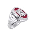 thumbnail image 3 of RYLOS Men's Rings Sterling Silver Christ Head Religious Ring With Diamonds and Red Quartz Red Quartz Designer Men's Jewelry Size 13, 3 of 6