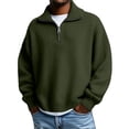 thumbnail image 3 of WTXUE Womens Long Sleeve Quarter Zip Pullover Sweater Casual Loose V Neck Collared Ribbed Knit Jumper Tops Soft Oversized Tunic Sweaters Blackish Green S, 3 of 9