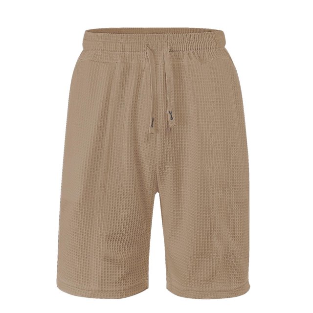 Plebaso Mens Casual Shorts Drawstring Loose Summer Shorts Solid Color Breathable Beach Vacation Shorts