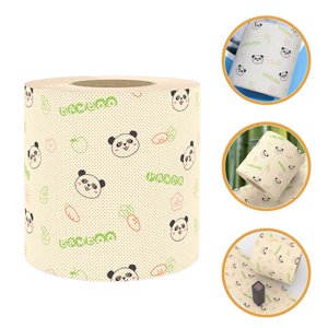SHOWERORO Decorative Bamboo Toilet Paper Roll with Panda Pattern Soft Comfortable Bathroom Tissue